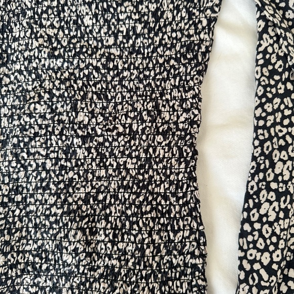 MANGO Teen Ruffled Smocked Leopard Print Dress — Girls Size L - Picture 7 of 7